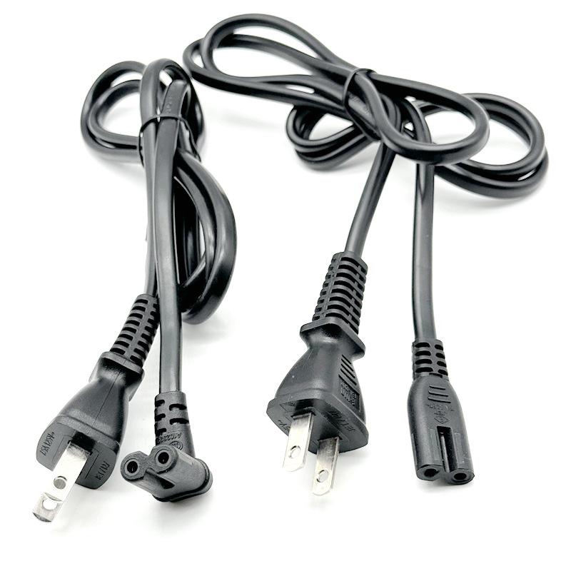 Japanischer Standard C17 Winkel-Netzkabel mit umklappbarem zweipoligem AC-Stecker