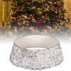 Christmas Skirt Tree Base Stand Cover Holiday Decoration Silver White Piece Bead
