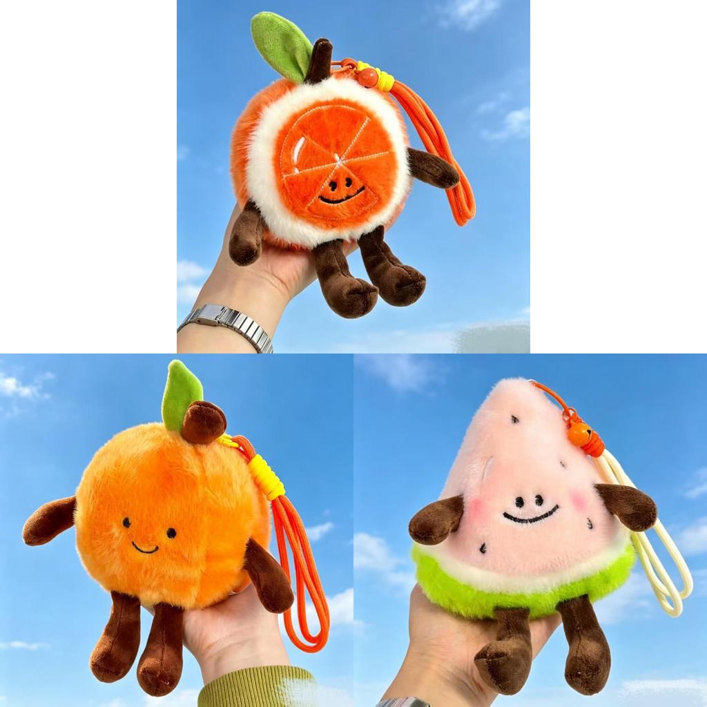 Fruit Series Plush Keychain With Pp Cotton Filling For Gift And Decor