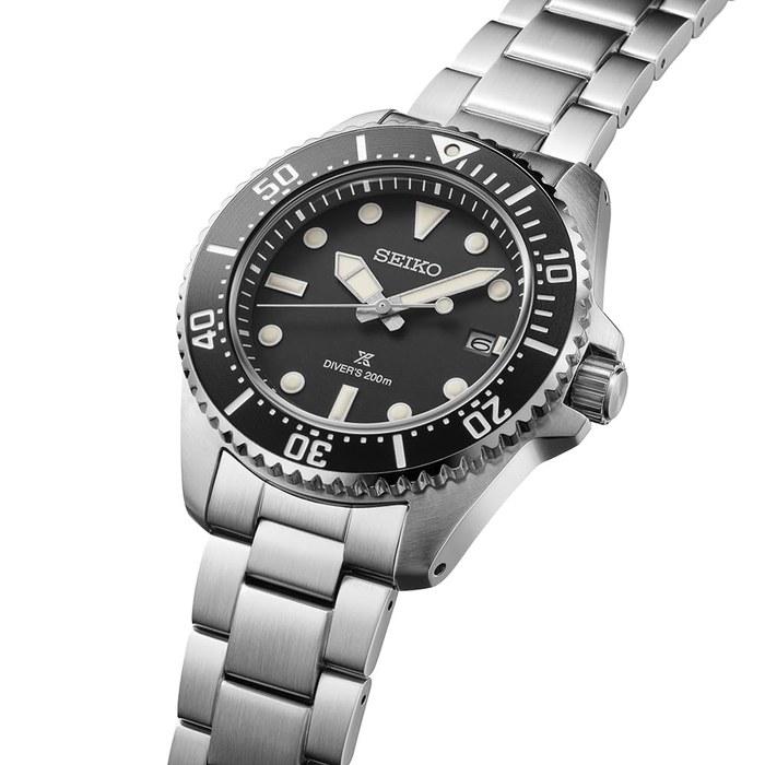Seiko Prospex SBDJ063 Herren Taucheruhr 200m Air Diver Wasserdicht Solar Schwarz/Schwarz