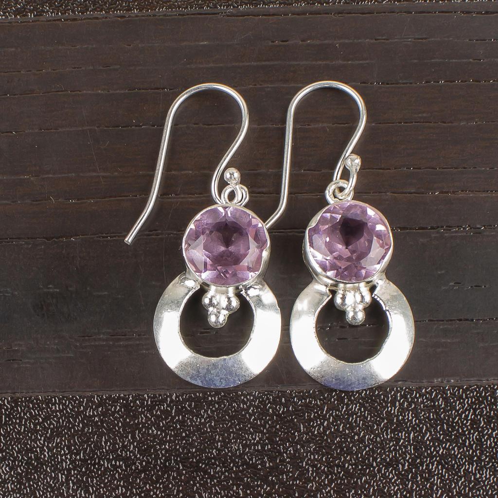 Morganite Earrings, Handmade Gemstone Jewelry, 925 Solid Sterling Silver Earrings Designer Jewelry, For Engagement Gift