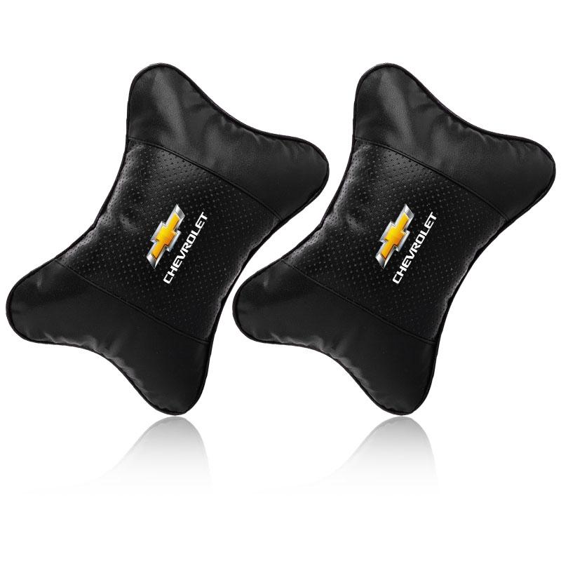 1/2Pcs Car Seat Headrest Auto Logo Neck Pillow for Chevrolet Spark Captiva Cruze Tracker Orlando Trax Epica Nubira Malibu Optra