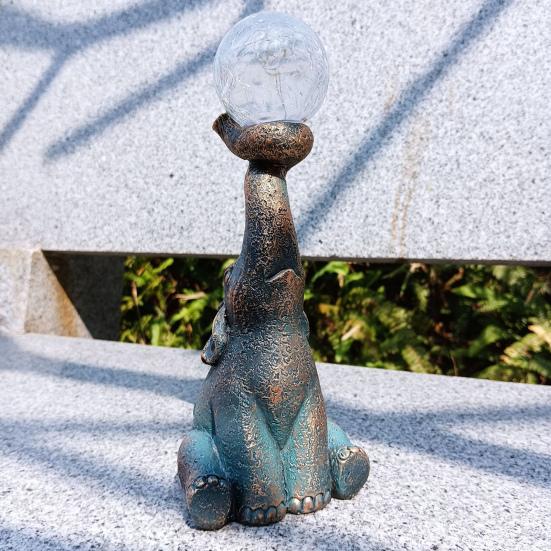 Yousheng Solar Elephant Lamp Garden Elephant Statue with LED Light Outdoor Elephant Figurine with Lighted Ball for Courtyard Patio Balcony Decor
