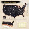 YCCYYCCY Frameless Cork Board Map of The United State, 14" X 11" Bulletin Boards for Walls, Travel Tracker Map for Office, School and Home