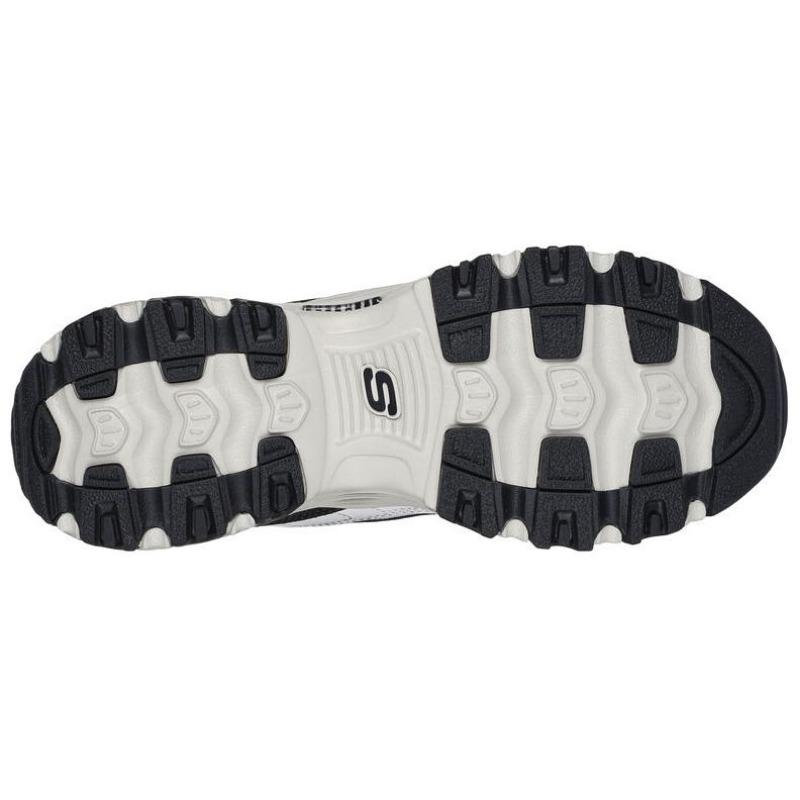Skechers D'LITES 1.0 Women Retro Platform Sneakers White Black 150245-WBKS