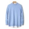 Herren Pullover aus 100% reiner Wolle, Zopfmuster, Rundhalsausschnitt, Kaschmir - High-End Business Casual Pullover