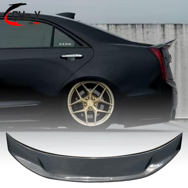 For Cadillac ATS L 4Door 2014 2015 2016 2017 Forged Real Carbon Fiber Gloss Black High Quality Rear Spoiler Trunk Lid GT Style