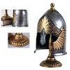 Ancient Greek Medieval Styles Helmets Sculpture with Base Historical Display Headpiece Ornament Home Office Desk Art