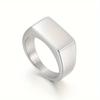 New Fashion Trend Personalized Men's Simple Style Rectangular Smooth Ring Jewelry