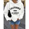 Women's Long-Sleeved Hooded Sweatshirt Loose Casual 'California' Printed Autumn Winter Fashion