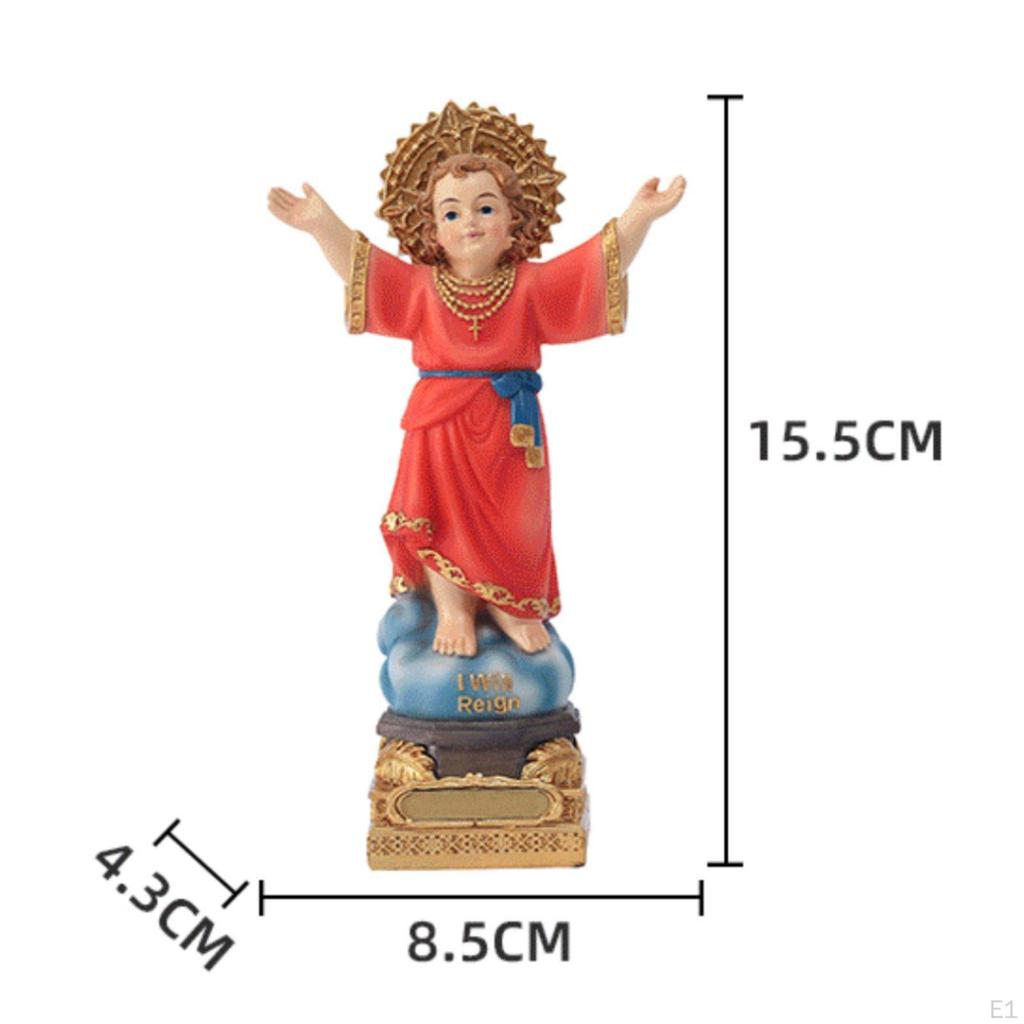 Infant of Holy Statue Resin Divine Child Figurine Christmas Decoration Red Robe