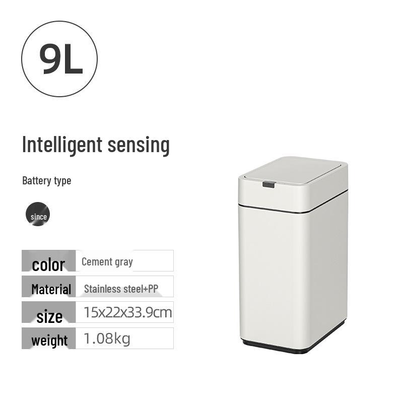 Large Capacity High-Legged Smart Sensor Trash Can with Lid for Kitchen, Bathroom, and Office