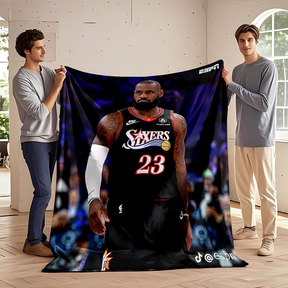 Basketball Player on Blanket for all seasons blanket lunch break throw gift