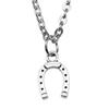 Horseshoe Charm Necklace  Animal Pendant For Horse Lovers Cowboy Western Jewelry 43cm Chain
