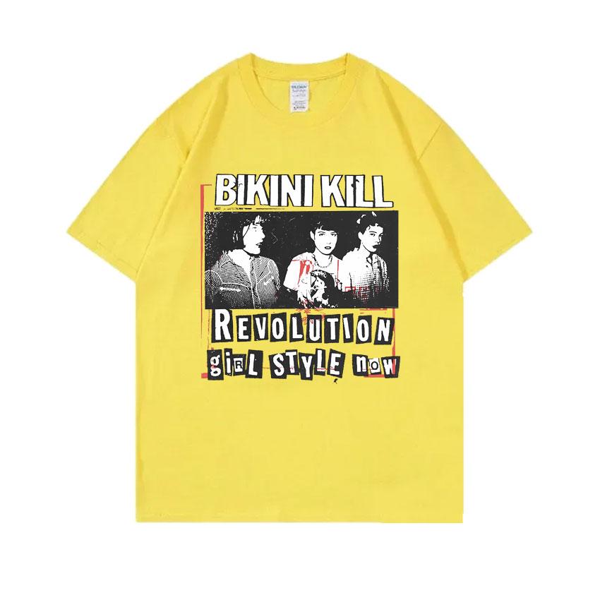 Rock Punk Band Bikini Kill Revolution Girl T-Shirt Feminist Riot Grrrl Kathleen Hanna T-Shirt Männer Frauen Vintage Übergroßes T-Shirt