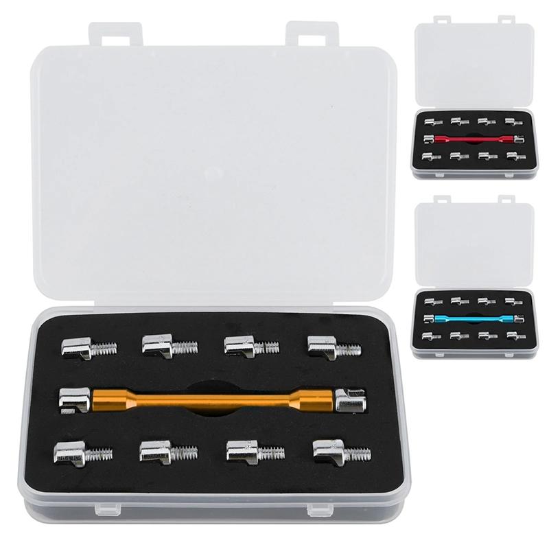For Most Motorbike Tire Repair Wrench Motorcycle Handle Spoke Wrench CNC Spanner Set 5.0-6.8 Length 93Mm/3.7In Gold