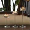 Votive Candle Holder Glass Clear Tealight Candle Stand Elegant Long Stem Candlestick Table Centerpiece Wedding Decors