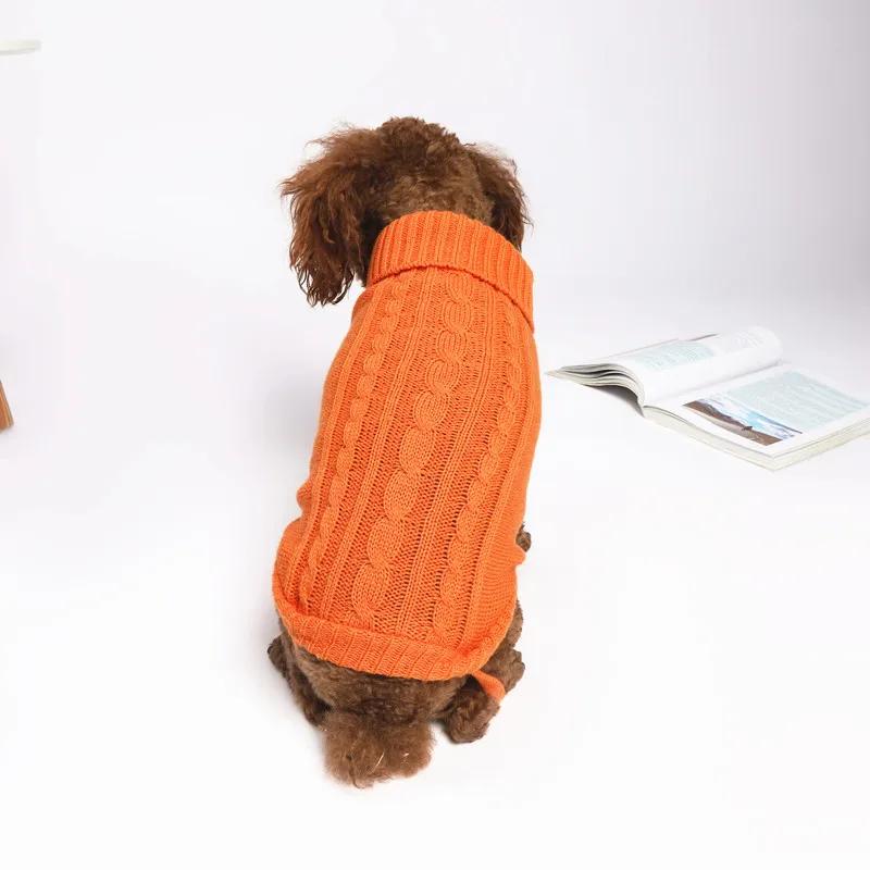 White Knit Sweater Jumpsuit for Small Dogs, Monochromatic, Simple, Fashion, Warm, Thick, Pet Items, Winter, Wholesale