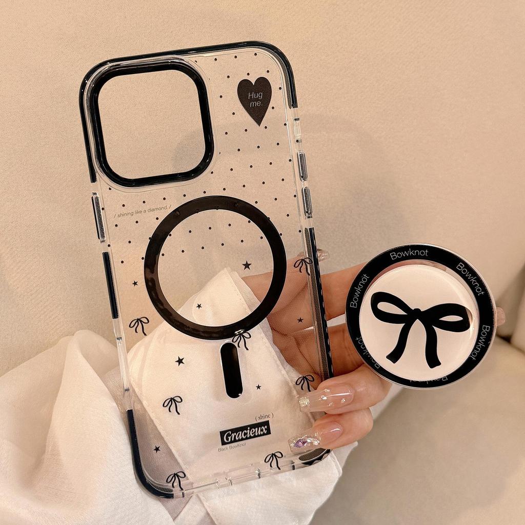 Svart skal med rosettfäste lämpligt för iPhone 13, iPhone 15, iPhone 16 Pro Max