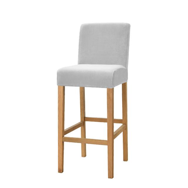 

Velvet Fabric Bar Stool Chair Cover Elastic Lycra Stretch Short Back Chair Covers For Dining Area Room Cafe Home Small Size Option Seat Slipcover 1 piece светло-серый