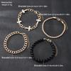 4 Pcs Stainless Steel Bracelet Set For Men Women Punk Fashion Cross Beads Chain Bracelets Simple Hip Hop Unisex Jewelry Gift