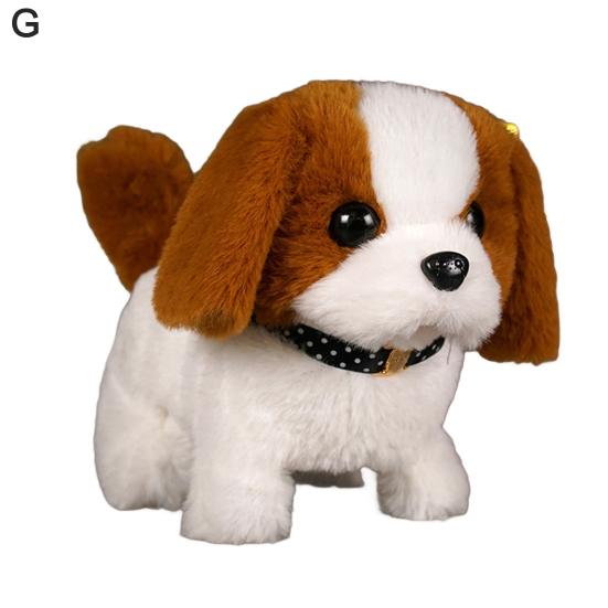 Kids Electric Plush Dog Toy Walking Barking Tail Wagging Interactive Puppy Plushie Toy Toddlers Boys Girls Educational Simulation Animal Toy
