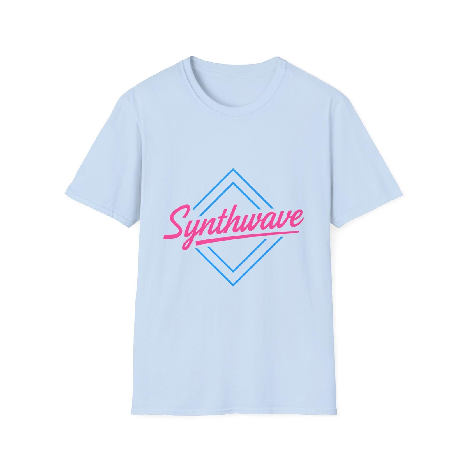 Unisex Softstyle Synthwave Aesthetic T-Shirt Mens Womens Tees Top | Retro Cursive Neon | ’80s Vibe 4XL