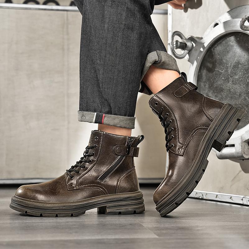 Hot Autumn and winter men's boots Classic British design style Daily Business Office Outdoor leisure party Quality Brown shoes