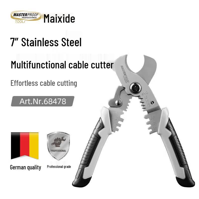 Masterproof 7-inch Multi-function Cable Cutter & Wire Stripper