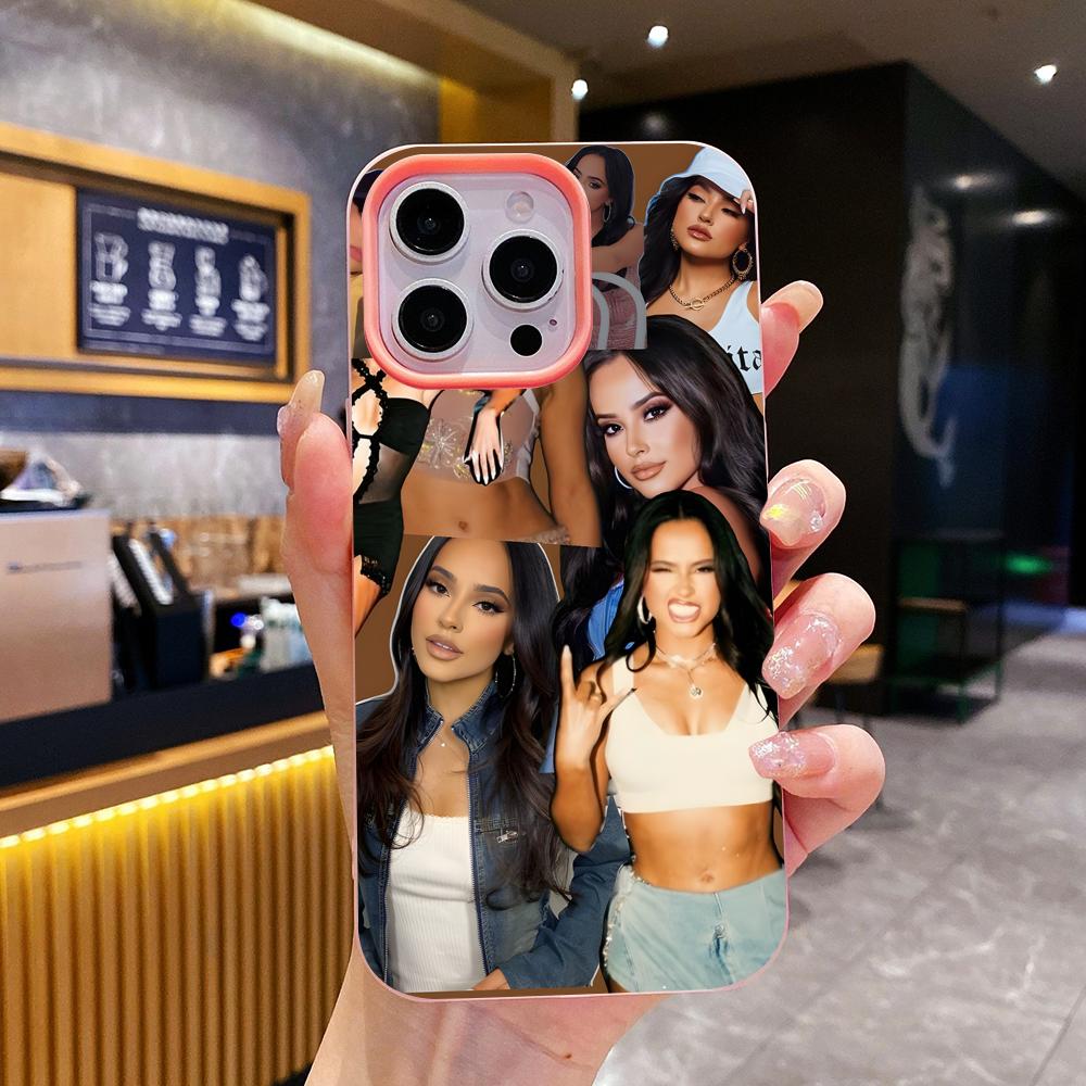 Fashion Becky G Jelly Double layer Pink Mobile Phone Case for iPhone 17 16 15 14 13 12 11 Air Pro Max Plus Protective