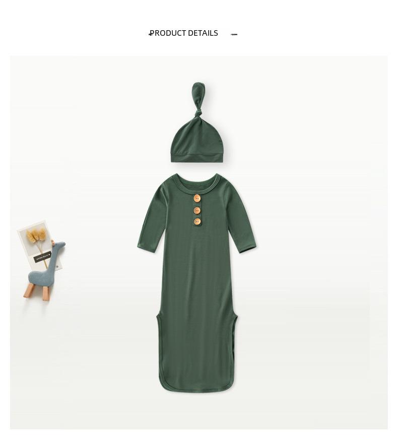 Macacões de fibra de bambu para recém-nascidos e roupas de bebê com nós