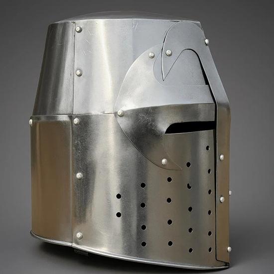 Handmade Medieval 14th Century Great Helmet Perfect for Renaissance Fair, Cosplay, LARP, Halloween Costume Authentic Steel Armor Replica