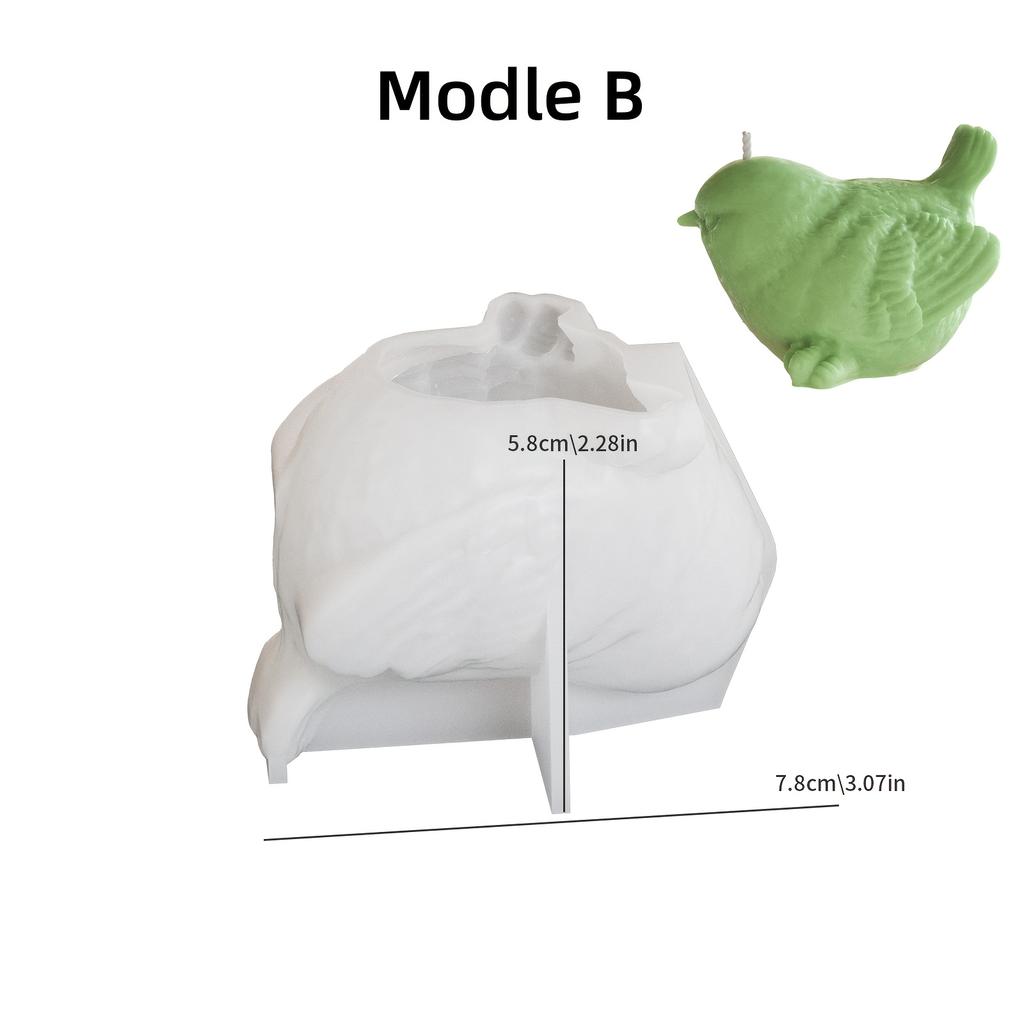 2 buc. Matrițe din Silicon pentru Lumânări și Ornamente cu Păsări - Ideale pentru Lumânări de Aromaterapie, Rășini, Săpun de Ceară Handmade, Decor pentru Casă și Artizanat