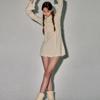 QUAFE KNIT ONEPIECE & MUFFLER SET_IVORY