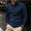 Spring/Autumn New Arrival Men's Long-Sleeved Polo Shirt Casual Collared Sports Polo Shirt Solid Colour Top