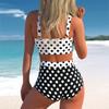 Women's Swimwear Tankini 2 Piece Swimsuit White Beautiful Dots Print Vacation Bathing Suits