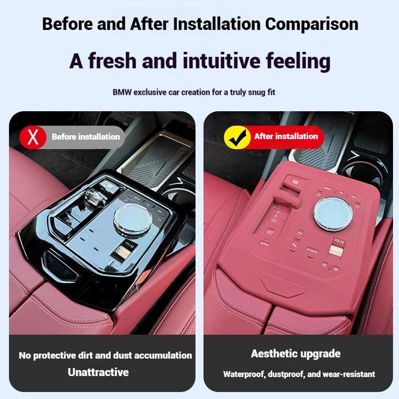 For BMW New5 Series i5G60 530 525 2025-2025 Car Central Control Panel Silicone Pad Gear Shift Button Waterproof Protective Cover