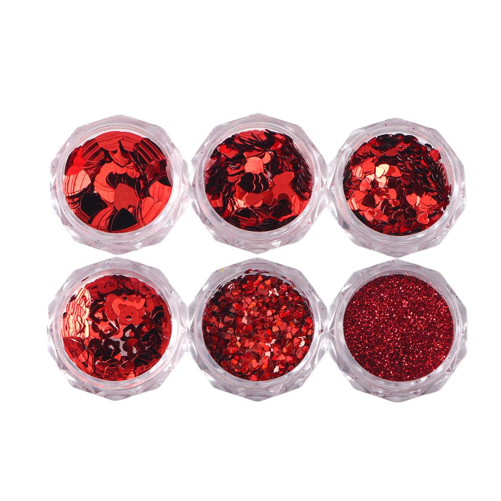 New Red Love Sequins Nail Art Glitter Valentine's Day Romantic Nail Glitter