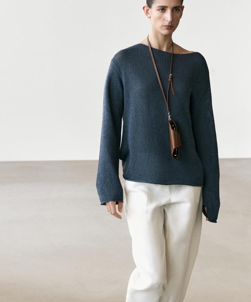 Masimodutti Open Knit Cotton Blend Sweater