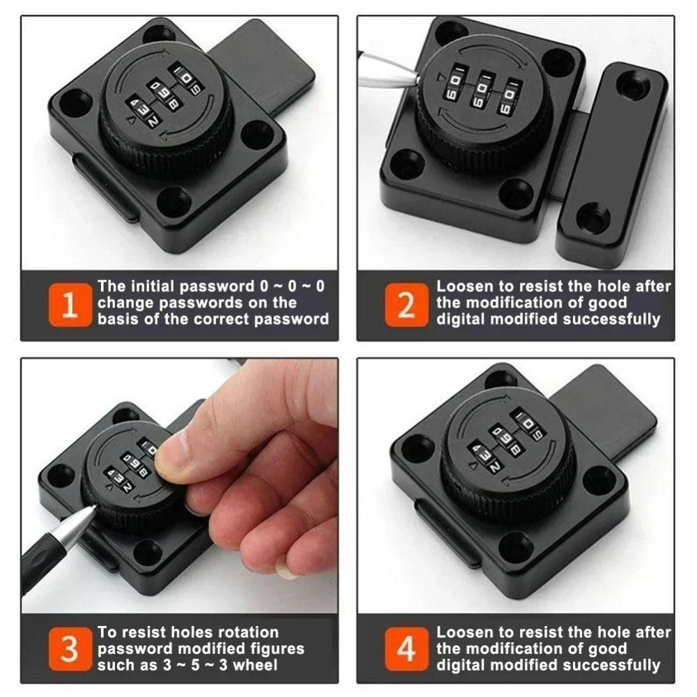 Security Protection Password Lock with 3 Digits Door Password Catch  Home Interior Doors
