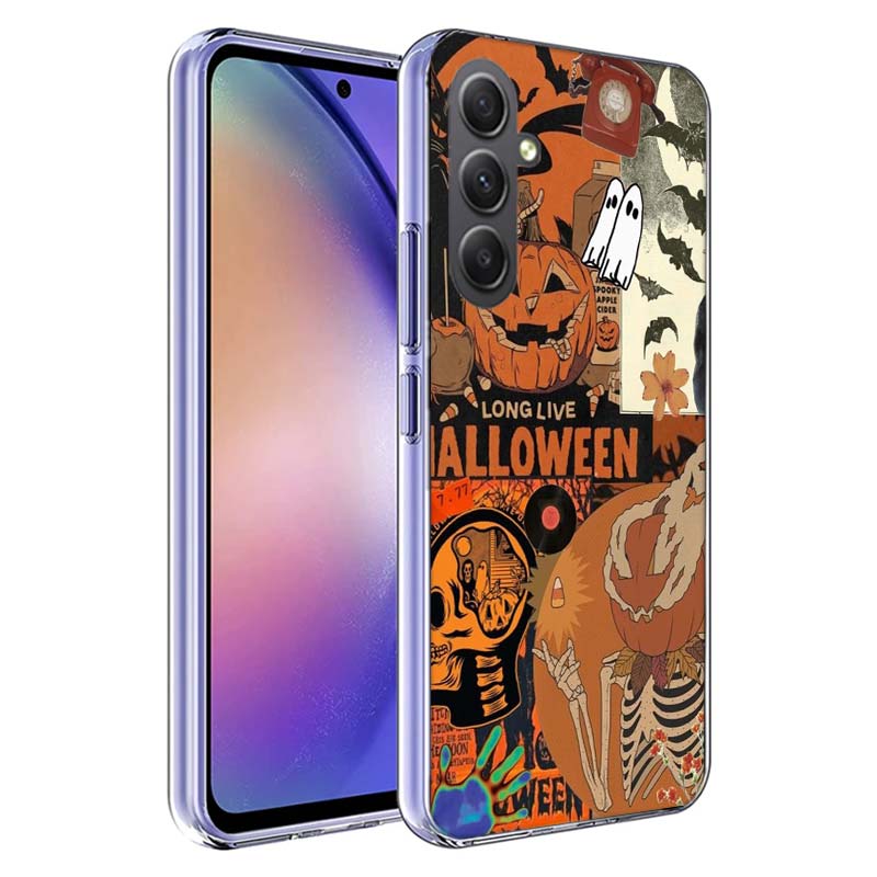 Halloween Fall Art Witch Cat Phone Case for Samsung A17 A37 A57 A07 A16 A26 A36 A56 A06 A02S A12 A22 A32 A52S A04S A14 A24 A34 A