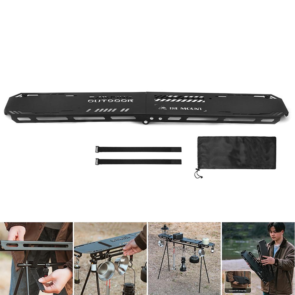 Camping Tripod Top Plate Portable Storage Table Top Board Foldable High Strength Bending with Hanging Hole Outdoor Accessories