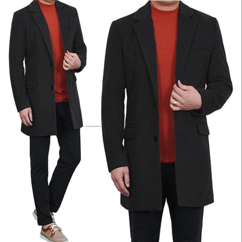 Autumn and winter new woolen coat men's thickened coat suit