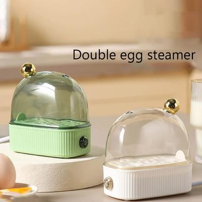 220V Electric Egg Boiler 2 Eggs Dual Slots Egg Cookers Portable Steamer Mini Breakfast Machine Automatic Power Off Cooking Tools