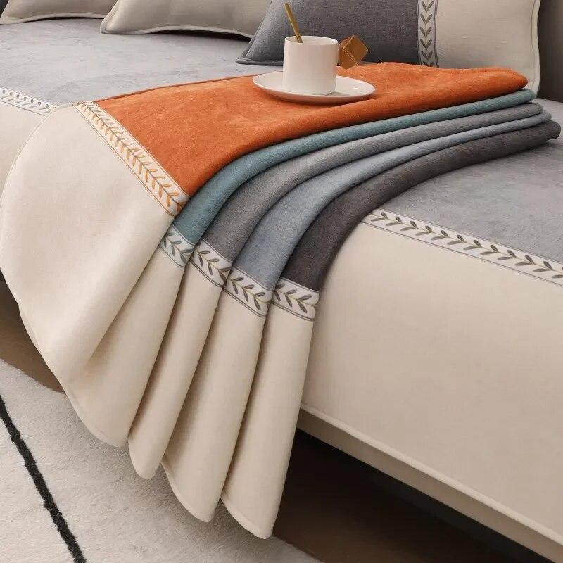 Chenille-Sofakissen, ganzjährig, schlicht, modern, rutschfest, universeller Bezug für Rückenlehne, Handtuch und Stoff