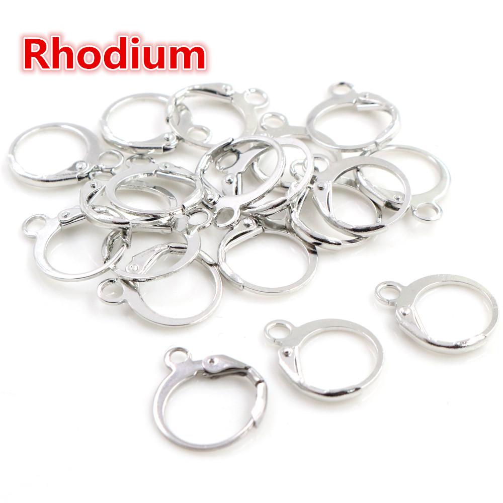 14x12mm 30pcs High Quality Silver Color Rose Gold Color Bronze Rhodium French Earring Hooks Wire Settings Base Whole Sale