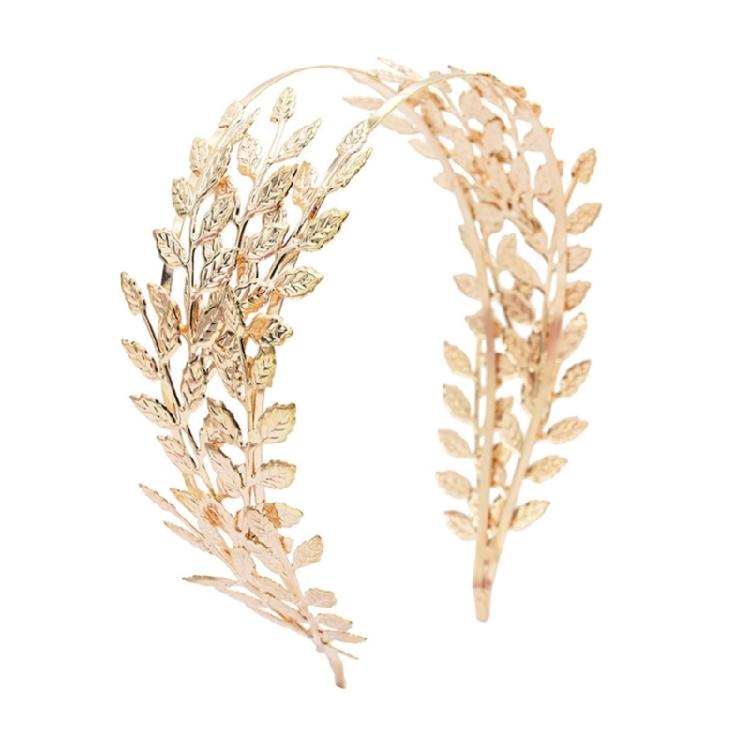 Greek Leaf Shape Hair Hoop Luxurious Model Show Tiaras Bride Styling Headwear