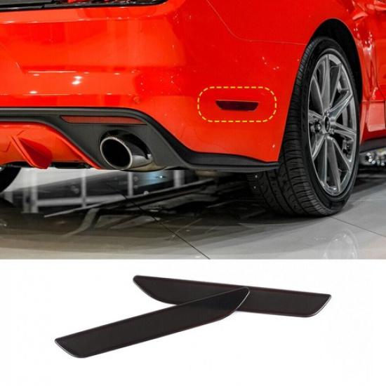 For Ford Mustang 2015-17 Smoked Black Rear Tail Light Lamp Cover Bezel Trims 9pc