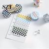 Scrapbooking 1 Rulou Bandă Washi Lipicios Adeziv Imprimare Clară Demontabil Mascare Rezistent la Decolorare Model Șah Hârtie pentru Copii Colorat