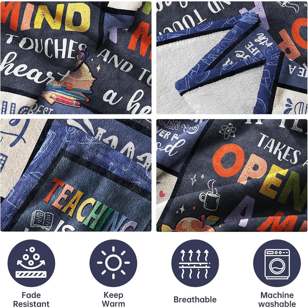 Teacher Gifts for Women Men – Unique Teacher Appreciation Gifts Blanket, Funny Present for Educators, Best Retirement or Birthday Gift from Students